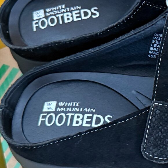 New White Mountain Women's Mary Jane Clog Slide Shoes Black Leather Size 9.5 M - Picture 6 of 16